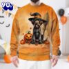 German Wirehaired Pointer Dog In Spooky Autumn Halloween 3D Shirt  For Man And Women