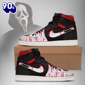 Ghostface Knife Air Jordan 1 Sneakers – Gift  For Halloween