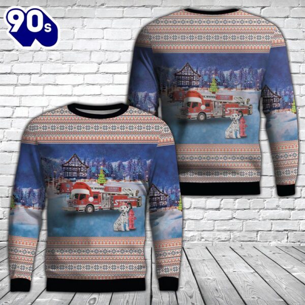 Gilbert, Arizona, Gilbert Fire & Rescue And Dalmatian Fire Dog Christmas Aop Ugly Sweater