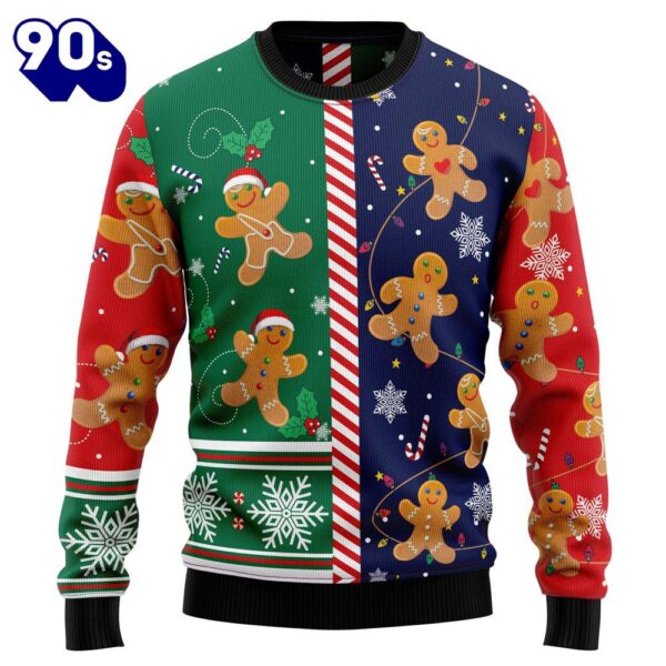 Christmas 2024  Gingerbread Christmas Cookie Ugly Christmas Sweater