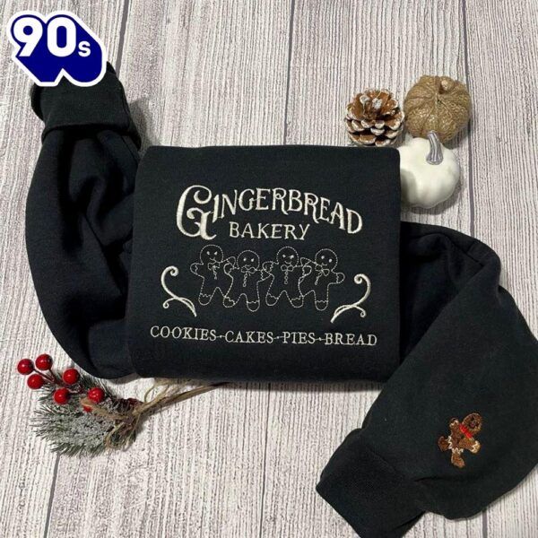 Gingerbread Christmas Embroidered Sweatshirt Gift Christmas