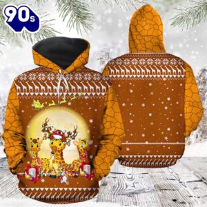 Giraffe Christmas Hoodie All Over…