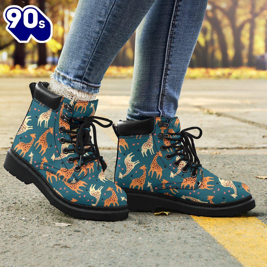 Giraffe Leather Boots Custom Animal Shoes Funny For Giraffe Lover Giraffe Leather Boots Custom Animal Shoes Funny For Giraffe Lover