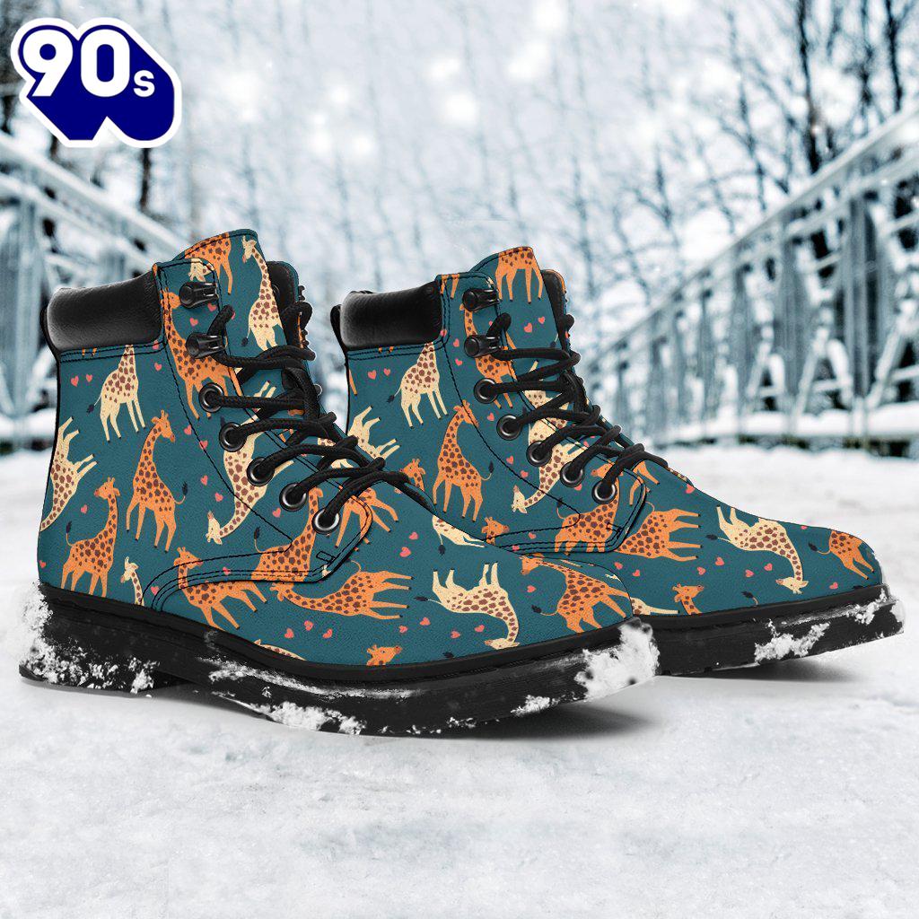 Giraffe Leather Boots Custom Animal Shoes Funny For Giraffe Lover Giraffe Leather Boots Custom Animal Shoes Funny For Giraffe Lover