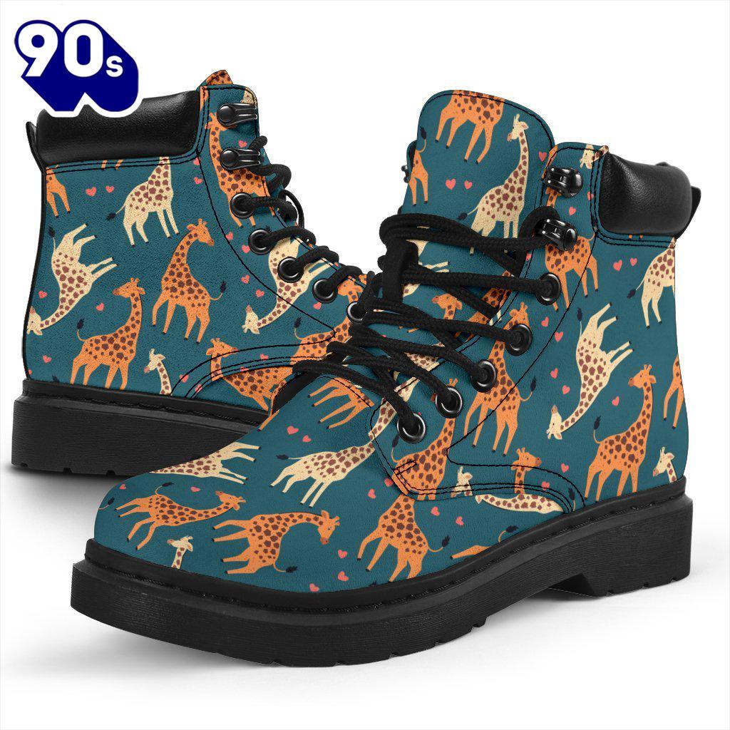 Giraffe Leather Boots Custom Animal Shoes Funny For Giraffe Lover Giraffe Leather Boots Custom Animal Shoes Funny For Giraffe Lover