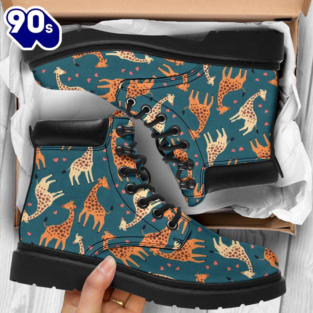 Giraffe Leather Boots Custom Animal Shoes Funny For Giraffe Lover Giraffe Leather Boots Custom Animal Shoes Funny For Giraffe Lover