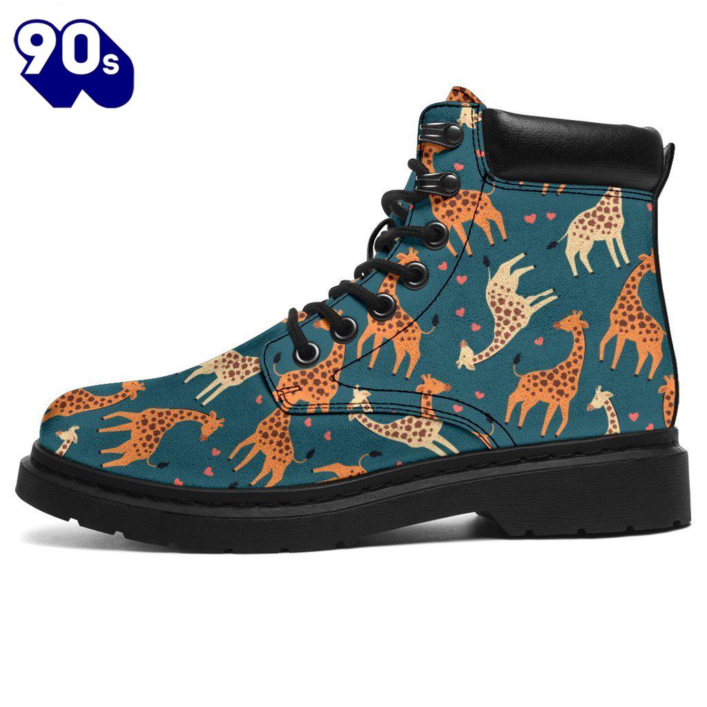 Giraffe Leather Boots Custom Animal Shoes Funny For Giraffe Lover Giraffe Leather Boots Custom Animal Shoes Funny For Giraffe Lover