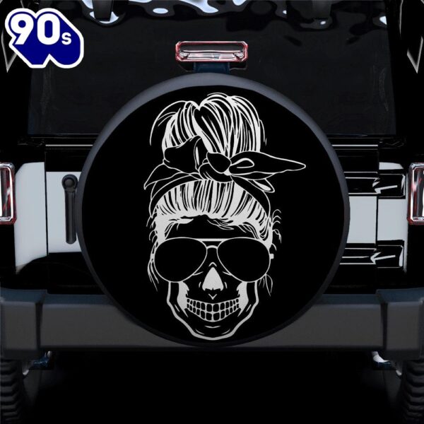 Girl Skull Black Car Spare Tire Covers Gift For Campers  Gift Halloween