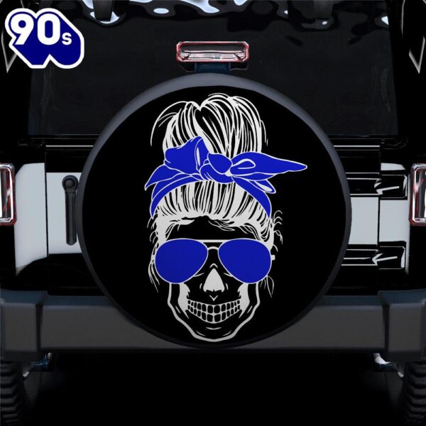 Girl Skull Blue Car Spare Tire Covers Gift For Campers  Gift Halloween