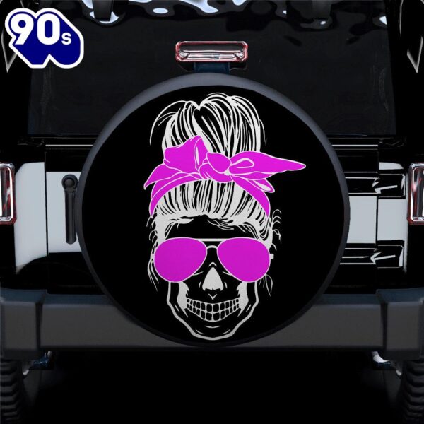 Girl Skull Pink Car Spare Tire Covers Gift For Campers  Gift Halloween