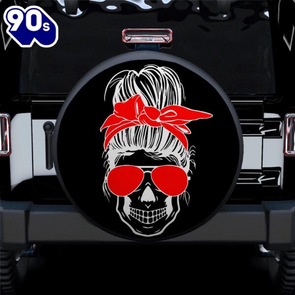 Girl Skull Red Car Spare Tire Covers Gift For Campers  Gift Halloween