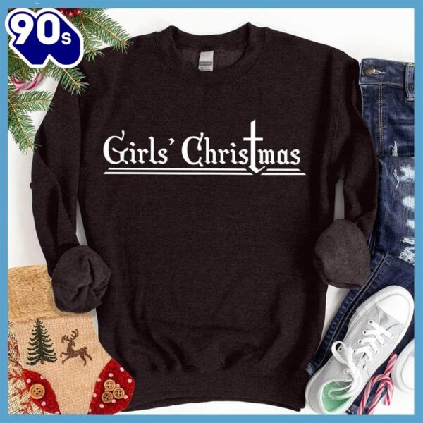 Girls’ Christmas Faith Sweatshirt , Happy HalloThanksMas Shirt