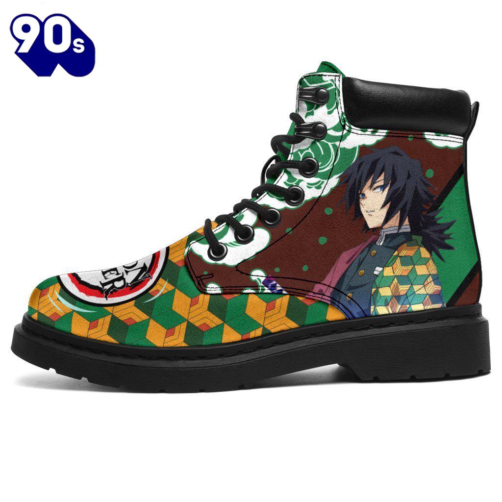 Giyuu Leather Boots Shoes Demon Slayer Anime Custom Giyuu Leather Boots Shoes Demon Slayer Anime Custom