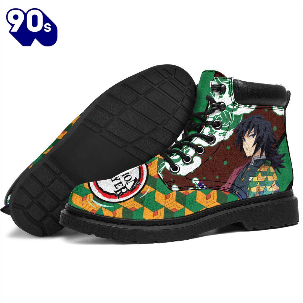 Giyuu Leather Boots Shoes Demon Slayer Anime Custom Giyuu Leather Boots Shoes Demon Slayer Anime Custom