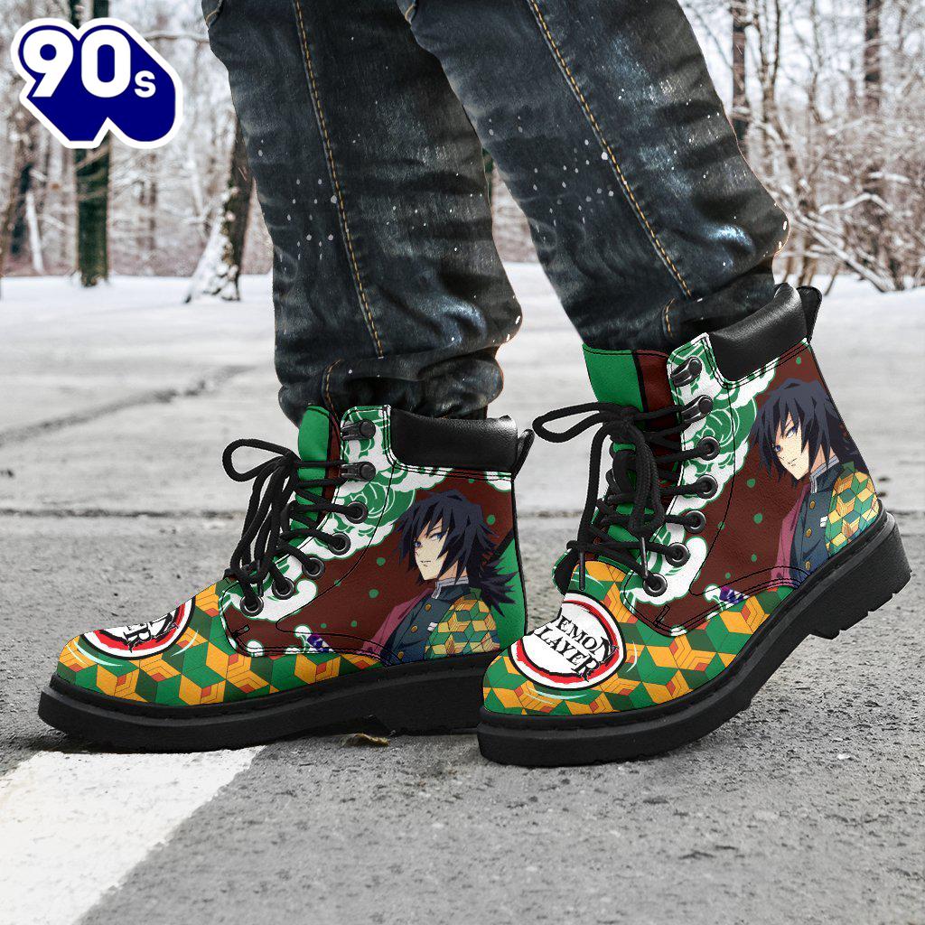 Giyuu Leather Boots Shoes Demon Slayer Anime Custom Giyuu Leather Boots Shoes Demon Slayer Anime Custom