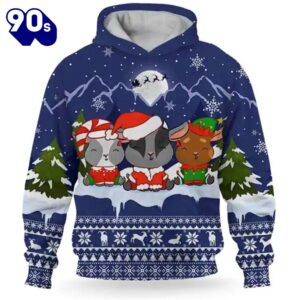 Goat Christmas Blue Knit Snowchristmas…