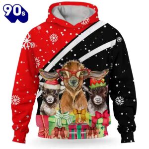 Goat Christmas Funny Snowchristmas Hoodie…