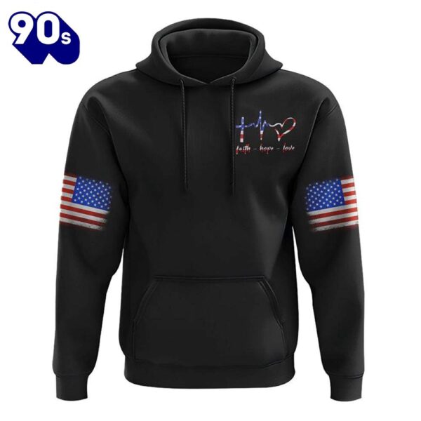 God Bless America Eagle Hand 3D Hoodie