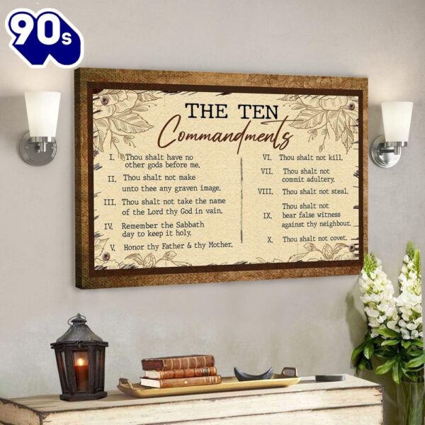 God Canvas Prints – 10 Commandments Wall Art Canvas – Christian Wall Art  Gift For Christmas