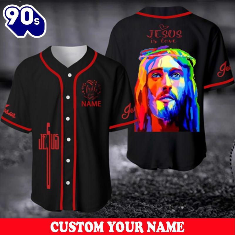 God Colorful Baseball Jersey - Jesus Is Love Custom Baseball Jersey Shirt For Men Women Gift Christmas God Colorful Baseball Jersey - Jesus Is Love Custom Baseball Jersey Shirt For Men Women Gift Christmas