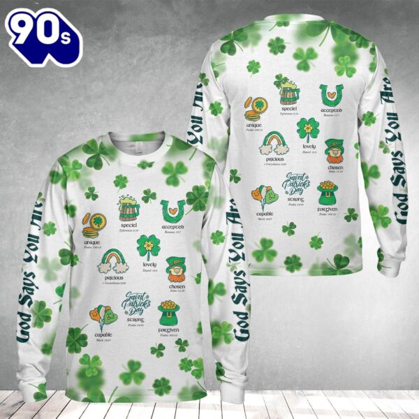 God Says I Am Patrick’s Day Long Sleeve – Veteran 3D Shirt