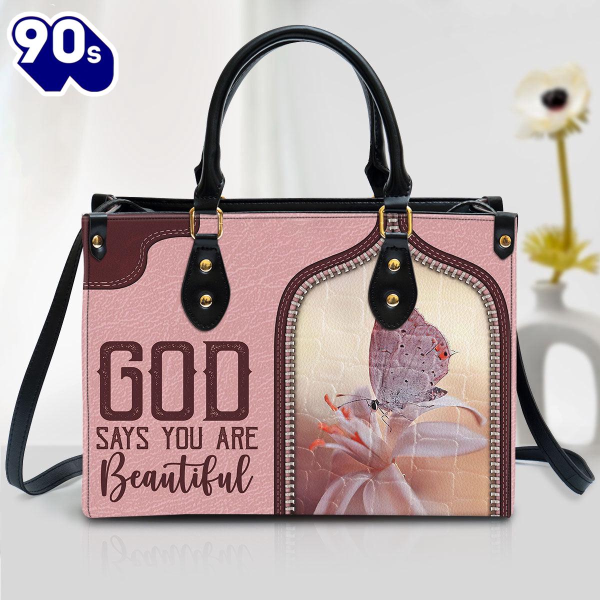 God Says You Are Beautiful Lovely Butterfly Leather Bag Christ Gifts Leather Bags Gift For Women Christmas God Says You Are Beautiful Lovely Butterfly Leather Bag Christ Gifts Leather Bags Gift For Women Christmas