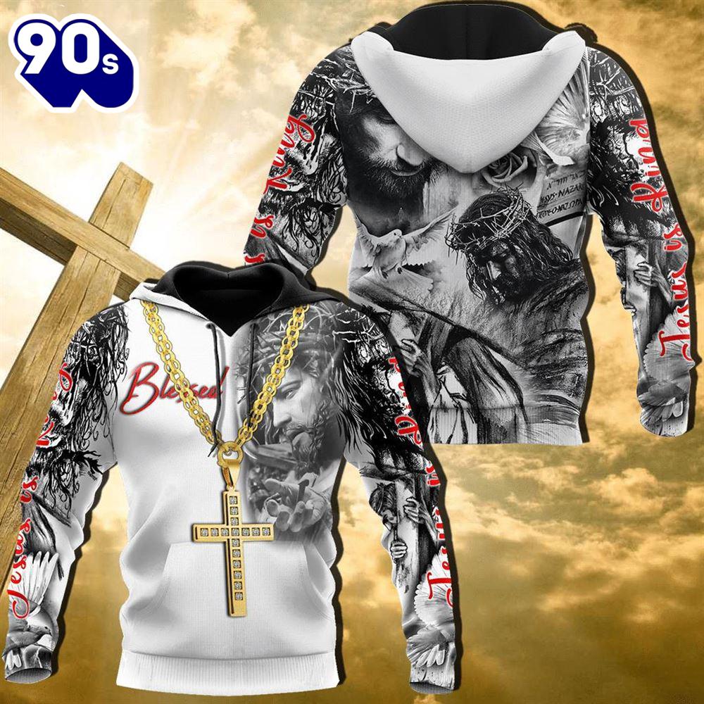 God With Necklace Jesus Is The King God 3D Hoodie God With Necklace Jesus Is The King God 3D Hoodie
