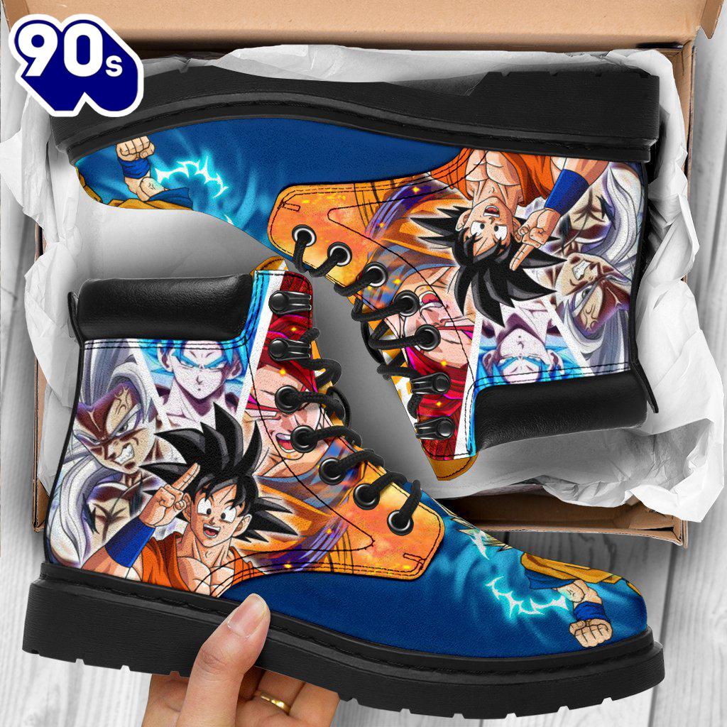 Goku Leather Boots Timbs Dragon Ball Custom Shoes Anime Fan Gift Goku Leather Boots Timbs Dragon Ball Custom Shoes Anime Fan Gift