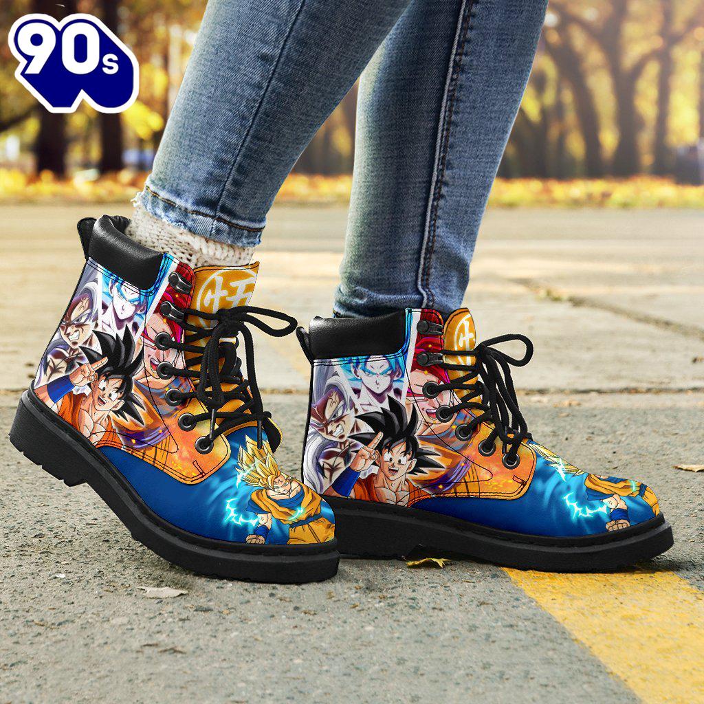 Goku Leather Boots Timbs Dragon Ball Custom Shoes Anime Fan Gift Goku Leather Boots Timbs Dragon Ball Custom Shoes Anime Fan Gift
