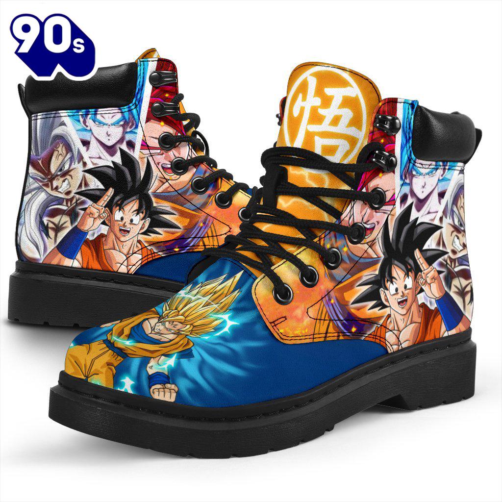 Goku Leather Boots Timbs Dragon Ball Custom Shoes Anime Fan Gift Goku Leather Boots Timbs Dragon Ball Custom Shoes Anime Fan Gift