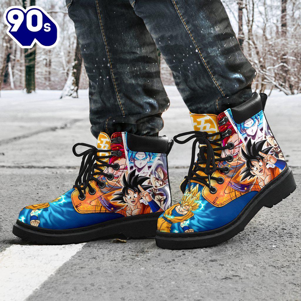 Goku Leather Boots Timbs Dragon Ball Custom Shoes Anime Fan Gift Goku Leather Boots Timbs Dragon Ball Custom Shoes Anime Fan Gift