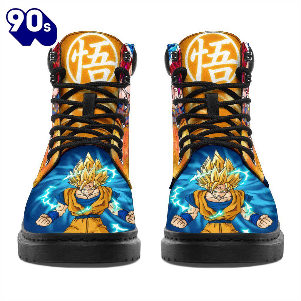 Goku Leather Boots Timbs Dragon Ball Custom Shoes Anime Fan Gift Goku Leather Boots Timbs Dragon Ball Custom Shoes Anime Fan Gift