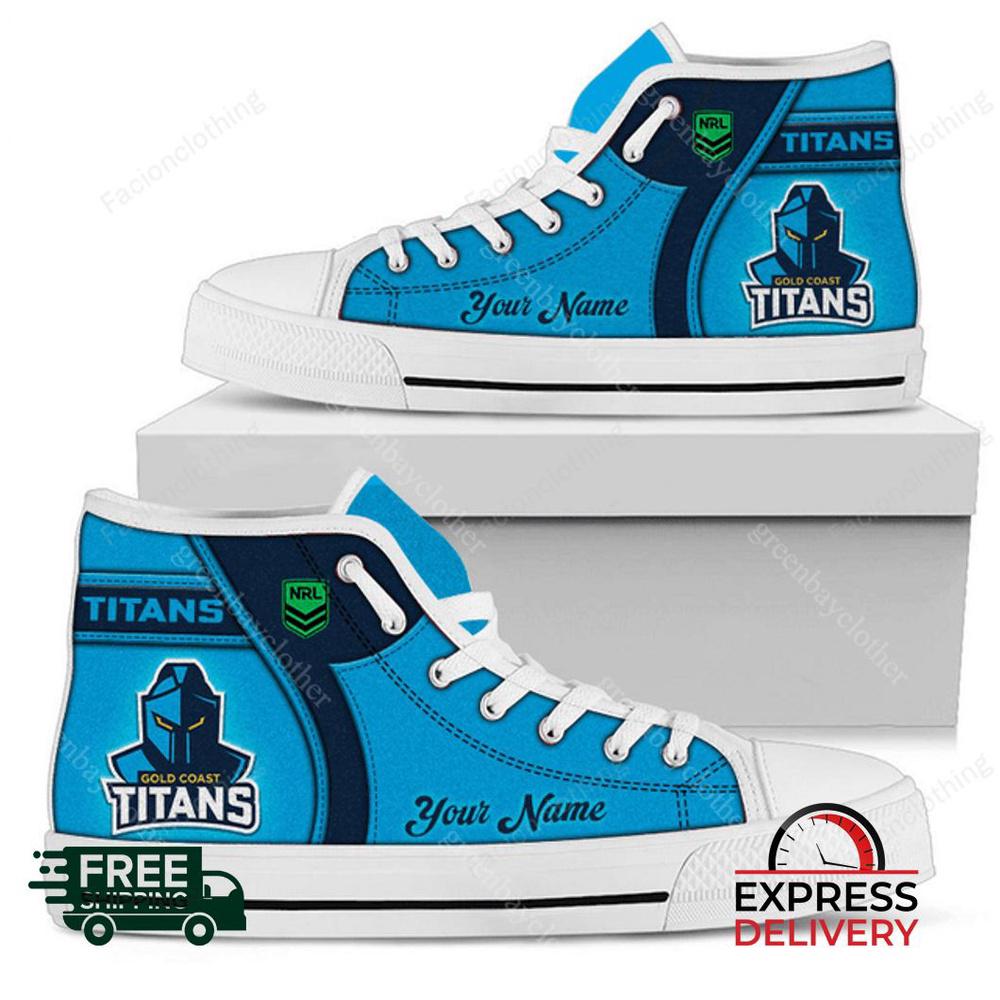 Gold Coast Titans NRL Personalized High Top Canvas Shoes Gold Coast Titans NRL Personalized High Top Canvas Shoes