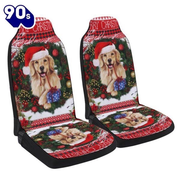 Golden Retriever Christmas Seat Cover Cars  Gift For Christmas