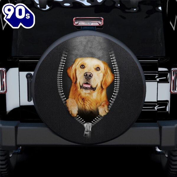Golden Retriever Zipper Car Car Spare Tire Covers Gift For Campers