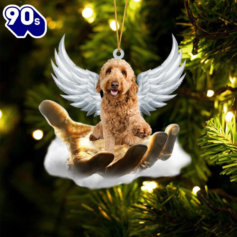 Goldendoodle On The Hands Of Jesus Ornament, Gift For Christmas Goldendoodle On The Hands Of Jesus Ornament, Gift For Christmas