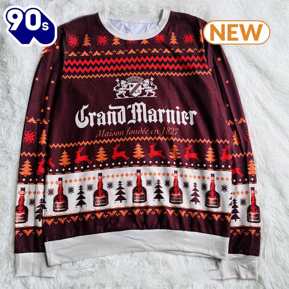 Grand Marnier Wine Ugly Christmas Sweater Grand Marnier Wine Ugly Christmas Sweater