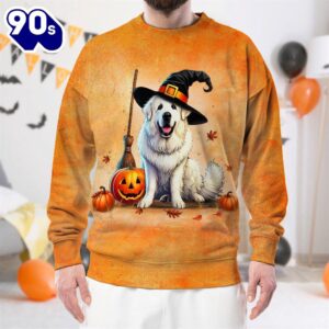 Great Pyrenees Dog In Spooky…