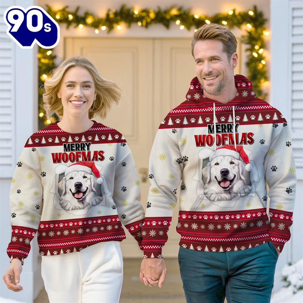 Great Pyrenees Dog Merry Woofmas Christmas Sweatshirt & Hoodie Great Pyrenees Dog Merry Woofmas Christmas Sweatshirt & Hoodie