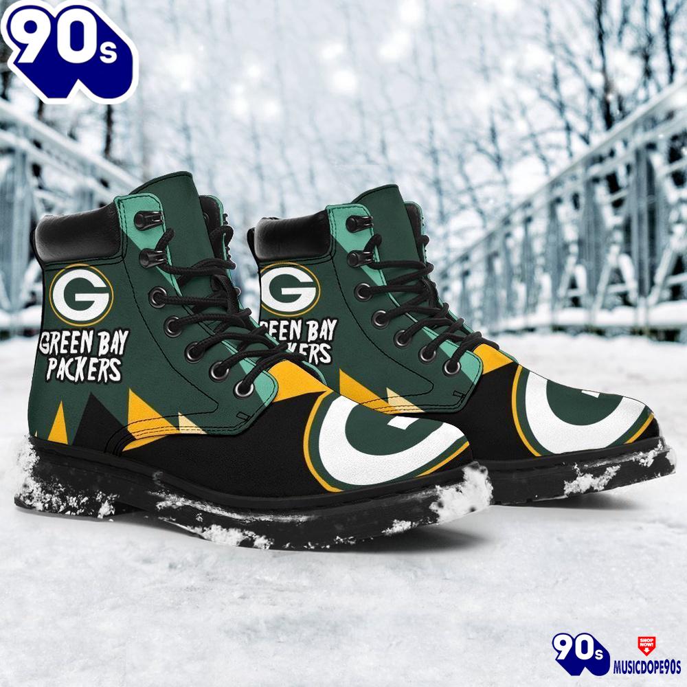 Green Bay Packers All Season Boots Casual Shoes Vegan Leather Custom Boot Shoes Green Bay Packers All Season Boots Casual Shoes Vegan Leather Custom Boot Shoes