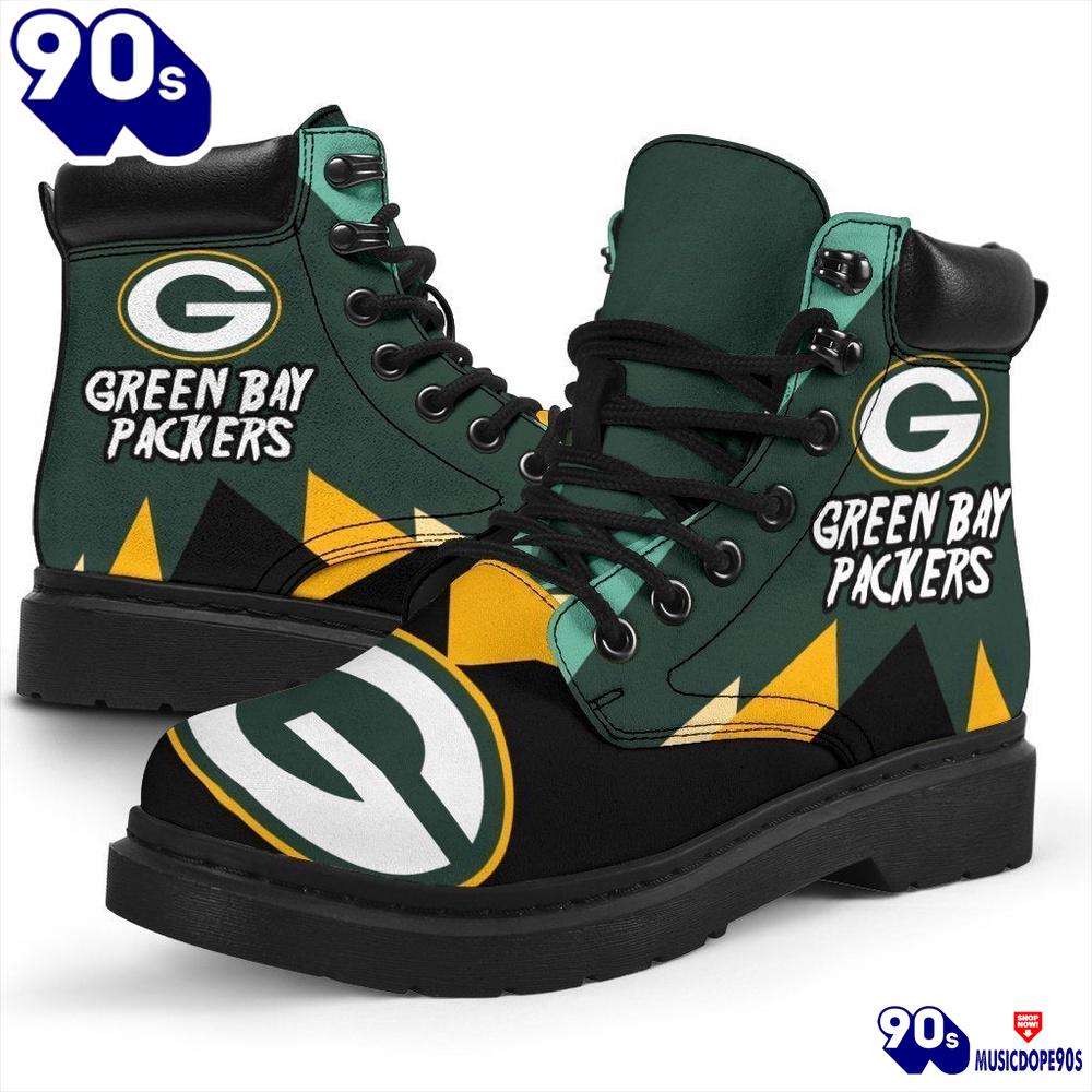 Green Bay Packers All Season Boots Casual Shoes Vegan Leather Custom Boot Shoes Green Bay Packers All Season Boots Casual Shoes Vegan Leather Custom Boot Shoes