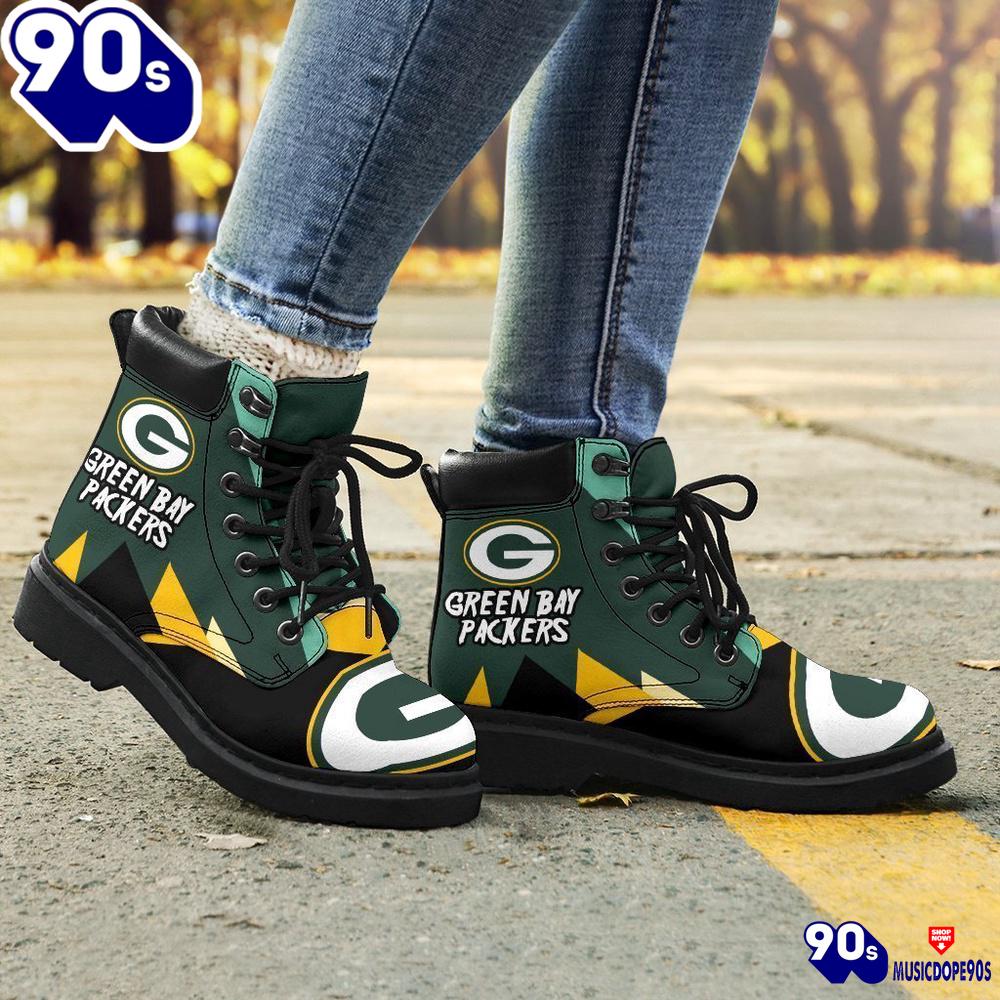 Green Bay Packers All Season Boots Casual Shoes Vegan Leather Custom Boot Shoes Green Bay Packers All Season Boots Casual Shoes Vegan Leather Custom Boot Shoes
