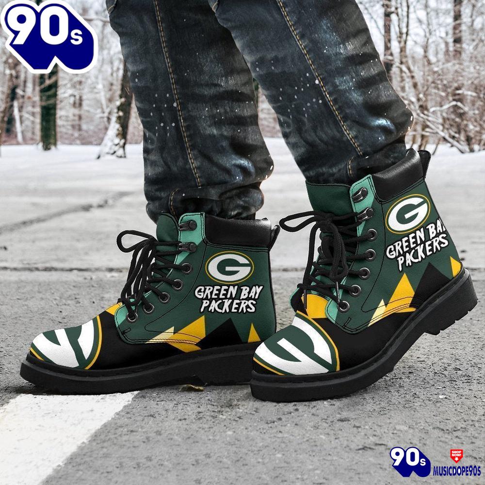 Green Bay Packers All Season Boots Casual Shoes Vegan Leather Custom Boot Shoes Green Bay Packers All Season Boots Casual Shoes Vegan Leather Custom Boot Shoes
