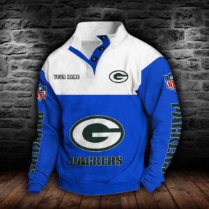 Green Bay Packers Double Breasted Stand Collar Hoodie