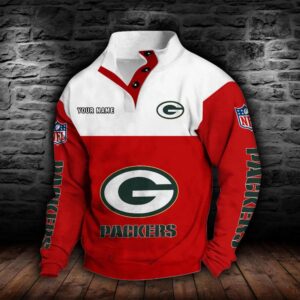 Green Bay Packers Double Breasted Stand Collar Hoodie