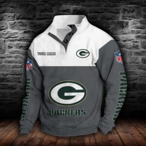 Green Bay Packers Double Breasted Stand Collar Hoodie