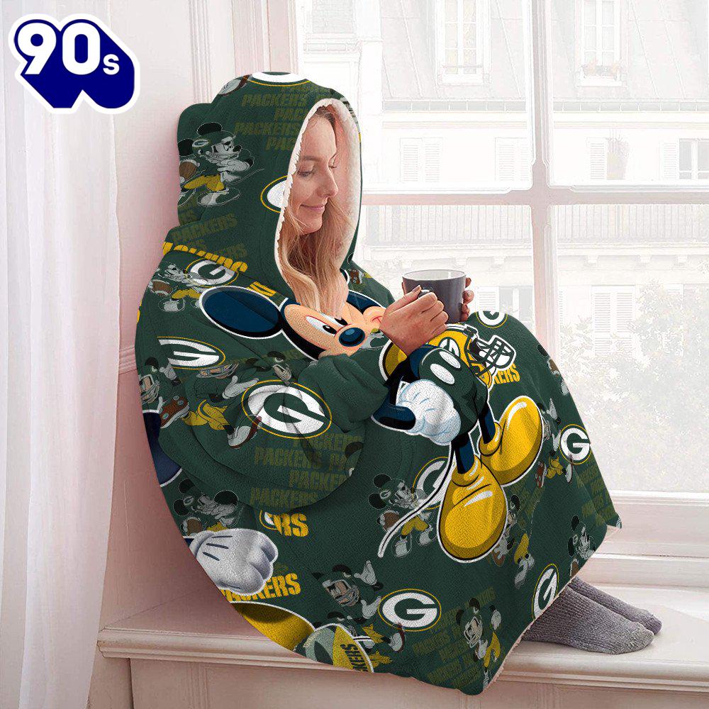 Green Bay Packers Mickey Mouse Huggle Hoodie Gift For Christmas Green Bay Packers Mickey Mouse Huggle Hoodie Gift For Christmas