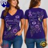 Green Bay Packers NFL Alzheimer’s Awareness Month V neck T Shirt, NFL Fan V Neck Shirt
