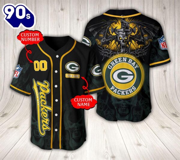 Green Bay Packers NFL Baseball Jersey Custom Name And Number