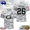 Green Bay Packers NFL Salute to Service Custom Name & Number Camo 3D Shirt, NFL Trending Shirt